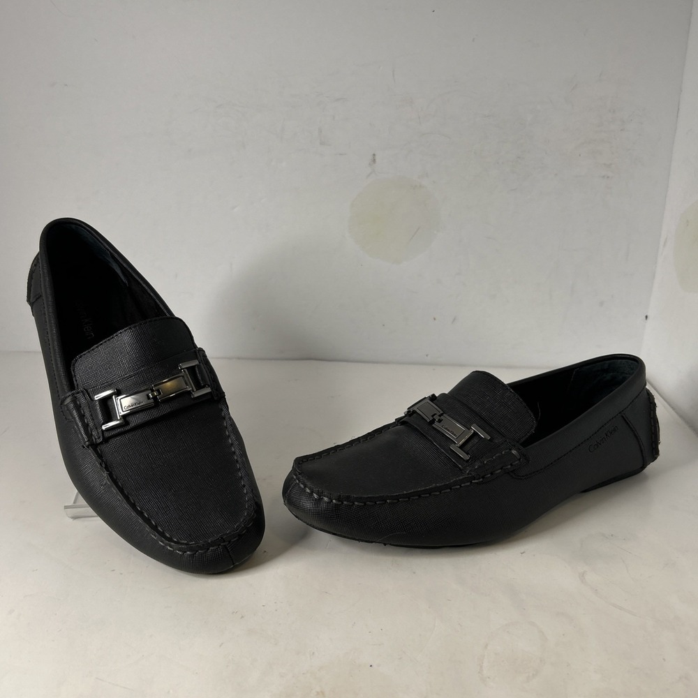 Calvin Klein Magnus Men's Size 9 Casual Slip-on Black Loafers Shoes